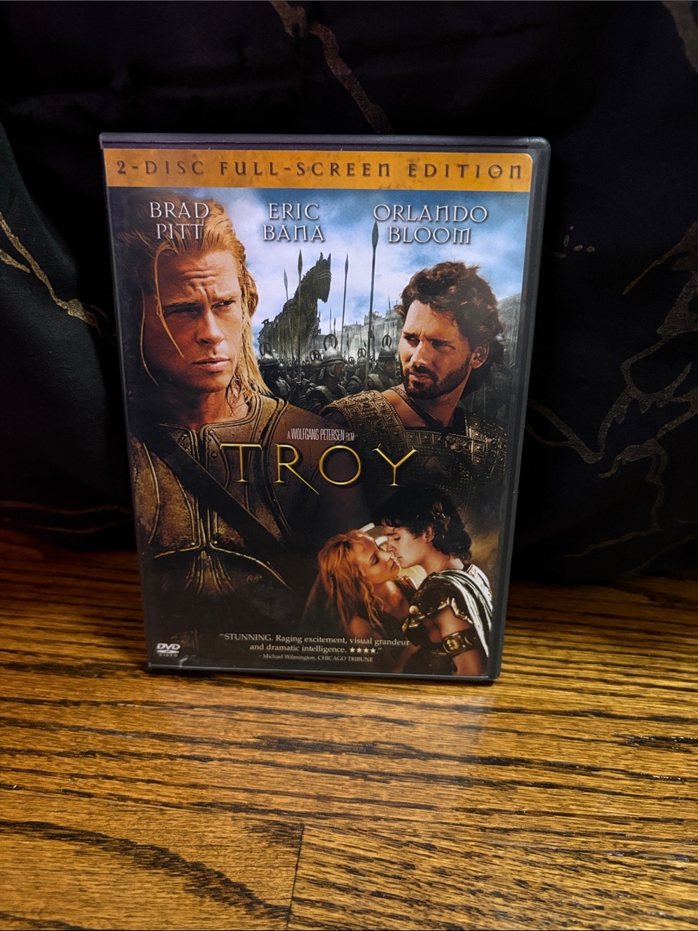 Troy (DVD) Movie Case - Black and Gold Cover